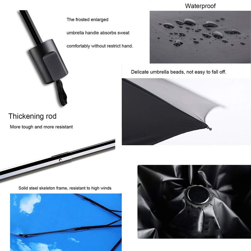 Hosoncovy Night Star Sky Folding Umbrella Double Layer Windproof Anti