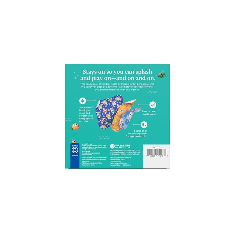 Welly Ocean Friends - Caja de repuesto para vendas impermeables