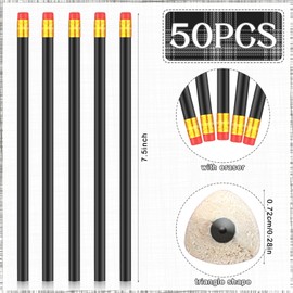Tinlade 50 Pcs Triangular Grip Pencils Wood Wedding Pencils HB Graphite Pencil Pack Eraser for Baby Shower Drawing Sketching Bridal Shower Office Supplies(Purple)