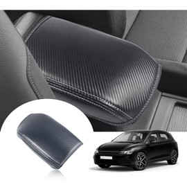 GAFAT V-W Golf 8 8.5 2020-2024 2025 Centre Armrest Cover Cushion, Golf 8.5 GTI GTE GTD Alltrack R Variant Centre Console Pad Protection, PU Microfibre Leather, Golf 8 Accessories (Carbon Fibre)