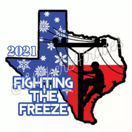 STORM 2021 Texas Winter Ice Storm Lineman Fighting The Freeze Hard Hat Sticker