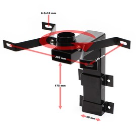 Wiltec Wall Mount Black 50 x 120 x 250 mm for US Mailbox, American Mailbox with Flag, Standing Letterbox Wall Mount Steel American Design