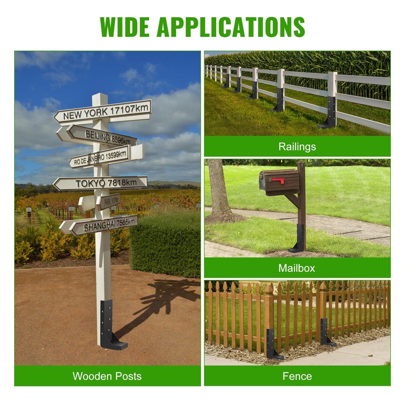 ATCWF 4-Pack 3.74" Width Fence Post Repair Kit, 24in Total