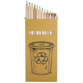 Azeeda 12 x 'Recycle Bin' Long 178mm Coloured Pencils/Pencil Set (PE00067925)