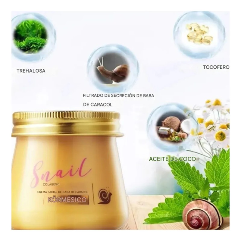 Crema Facial Baba De Caracol Y Colágeno Madura Día/noche