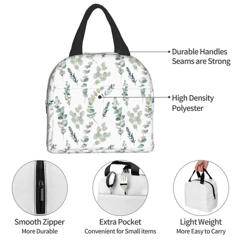 Hulnulnu Sage Insulated Lunch Bag Reusable Lunch Box Portable Cooler