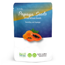 Solo Therapy Papaya Seeds, Dried Whole Seeds, 1 oz (28 g), Raw, Natural (1 ounce (28 grams))