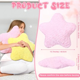 Yousoontic 6 Pcs Star Plush Throw Pillows Cute Preppy Star Shaped Floor Cushions Kids Aesthetic Room Decorative Pillows for Sofa Living Room Bedroom, 15.75 Inches