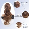 Long Dark Brown Wavy Curly Drawstring Ponytail Extensions for Black