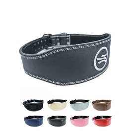 Weight-lifting belt, weightlifting belt, strength training, gym belt, weightlifting, powerlifting belt for strength sports such as deadlift, squats and body building, fitness belt with padding, black