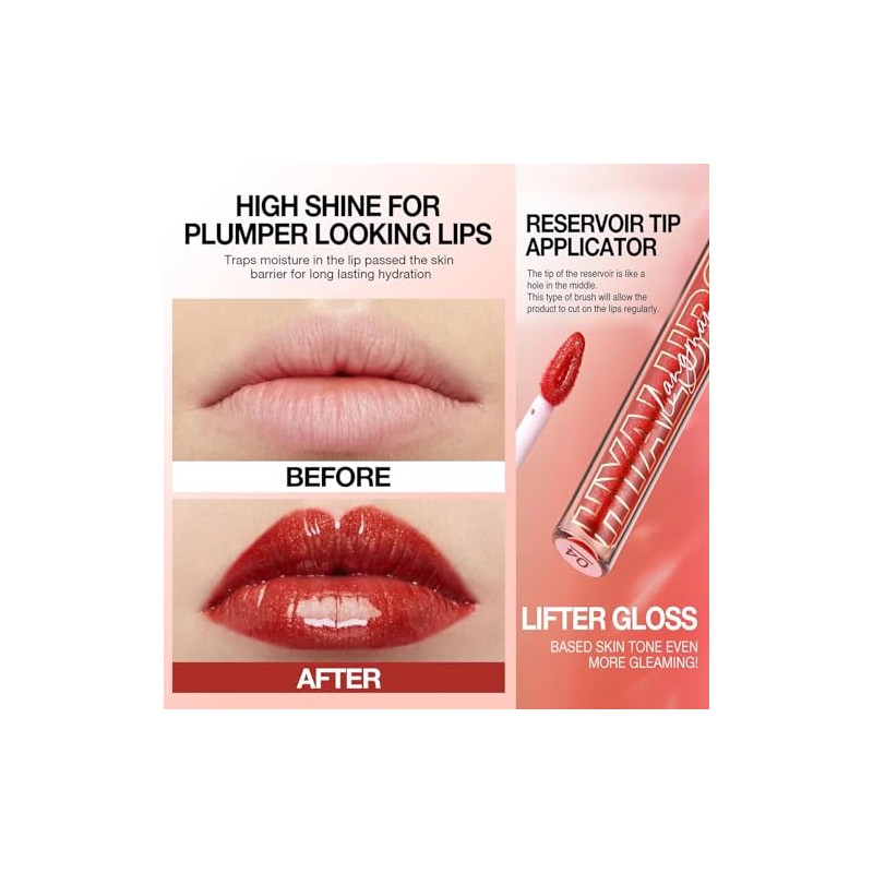 Brillo labial transparente con brillo, voluminizador, hidratante de alta calidad