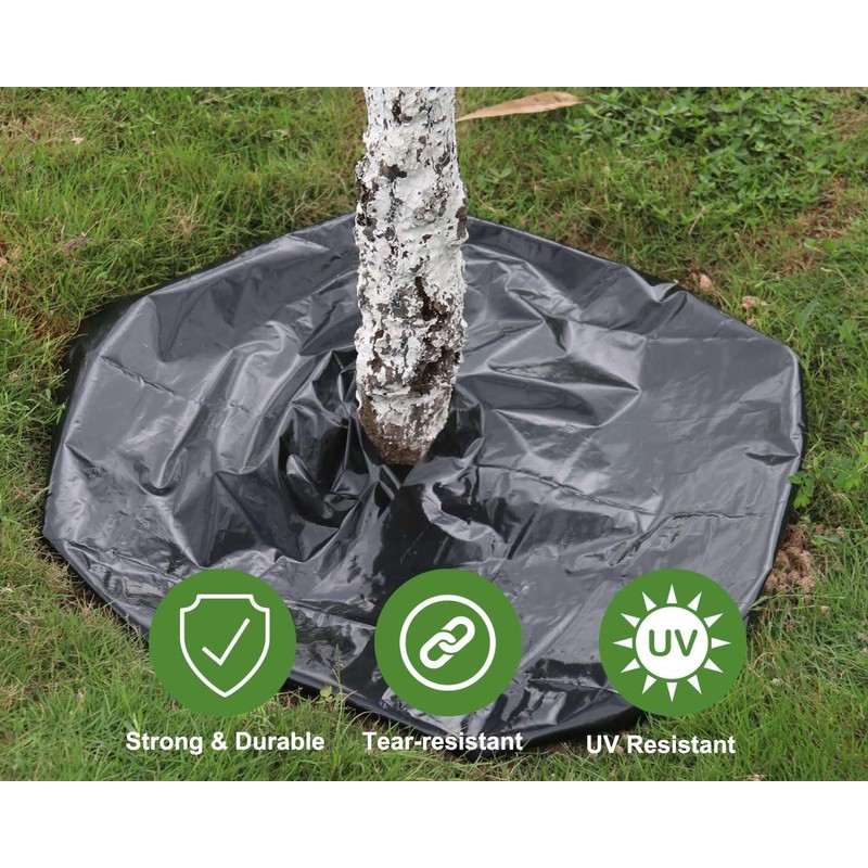 Feitore 4 Mil Black Plastic Sheeting Weed Barrier Landscape Fabric