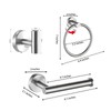 Towel Holders for Bathrooms Wall Mounted - 3 Set Silver