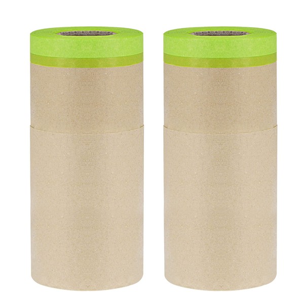 sourcing map Pre-Taped Masking Film, 11.81" x 49ft, Brown Paper