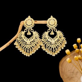 Jhumkas Indian Earrings Jewelry Chandelier Earrings for Women Bollywood Party Accessories Indian Dresses Outfits for Women