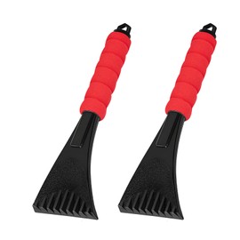Gasedin 2 PCS Ice Scraper for Car Windshield, Scratch Free Windshield Snow Scraper Ice Removal Tool with Foam Handle, Universal Window Ice Scraper Frost Cleaning Tool for Car SUV Truck (Red)
