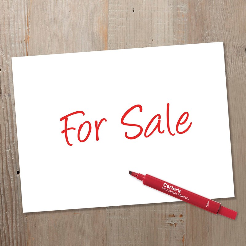 Carter's Permanent Markers, Large Desk-Style Size, Chisel Tip, Water and