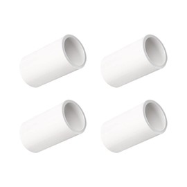 METALLIXITY PVC Pipe Fitting, (1/2 Inches) 4Pcs, PVC Pipe Coupling Adapter - for Water Supplies Build, DIY, Garden Shelf Greenhouse, White