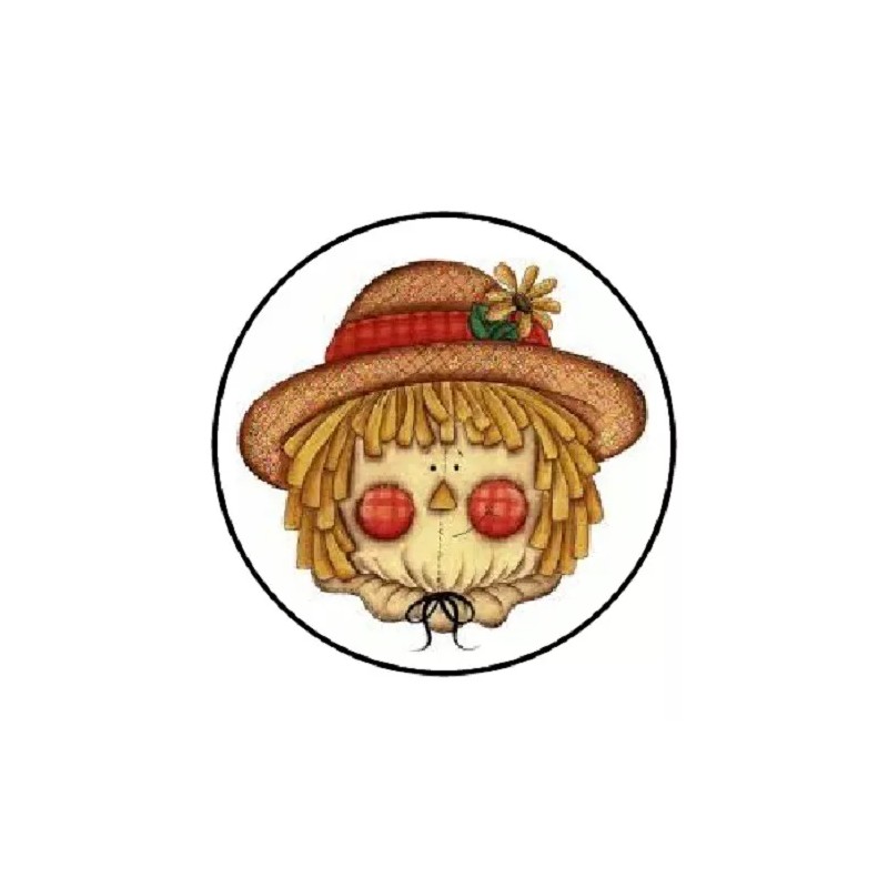 handmade 48 CUTE FALL THANKSGIVING SCARECROW ENVELOPE SEALS LABELS STICKERS