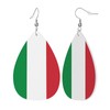 Italy Flag Leather Earrings Dangle Earrings Lightweight Teardrop Earrings For