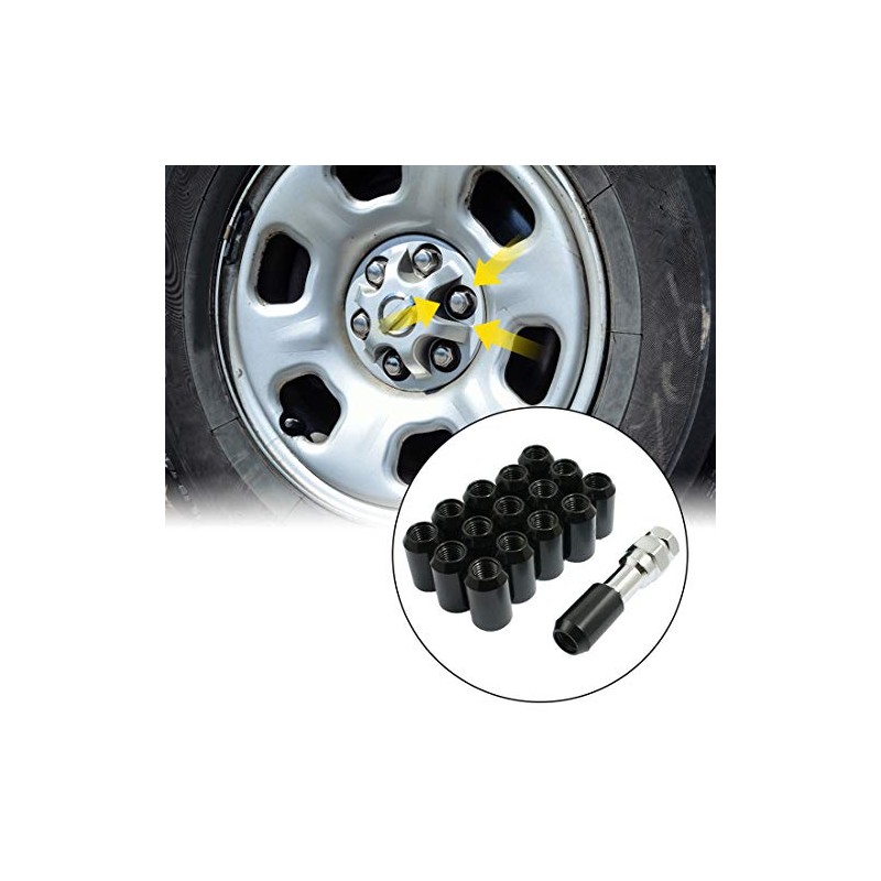 sourcing map 16 Pcs Locking Hex Closed End Lugnut Wheel