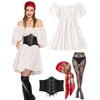 kasahara Pirate Costume Women's Set Medieval Pirate Off Shoulder Jumpsuit