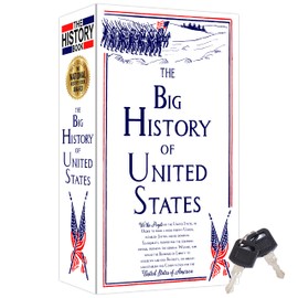 Deversion Book Safe Storage Box with Real Pages Combination Lock and Key Lock Box Money Safe Book Storage Lock Boxes for Personal Items 9.3''x6.0''x2.3'' (Big History-Key)