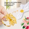 SIYOMG Pack of 12 Flower Napkin Ring Buckle, Hollow Flowers