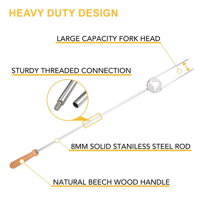 Begatter Heavy Duty Hot Dog Roasting Sticks for Campfire, Extendable