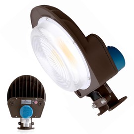 RuggedGrade Vontair Series 60W LED Barn Light | Color Selectable 30K/40K/50K | Dusk to Dawn with Photocell | Perfect Lights for Barns, Yards, Streets, Parking Lots - Brown