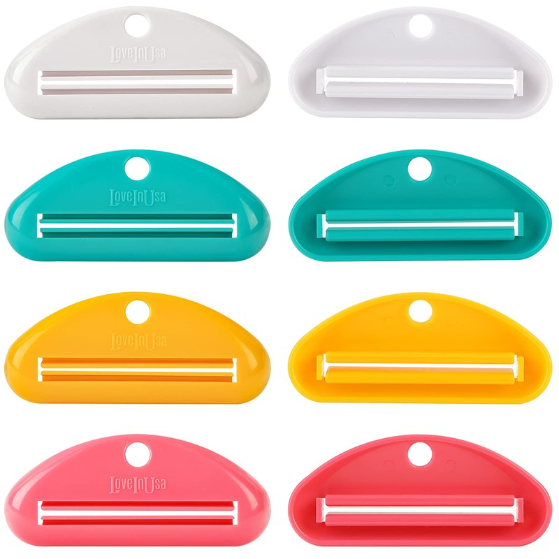 LOVEINUSA Toothpaste Tube Squeezer Dispenser- 4 Pack Random Colors