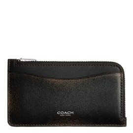 Coach Women's New York Zip Card Case, LH/Black Brown, One Size