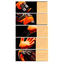 Soccer Gloves Goalkeeper Protection Padded Football Protective Gear Set Football Goalkeeping Gloves Strong Grip，Finger Spines for Youth Adult