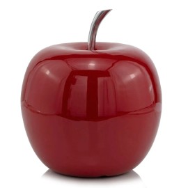 Homeroots 11" Red Aluminum Decorative Apple Tabletop Sculpture