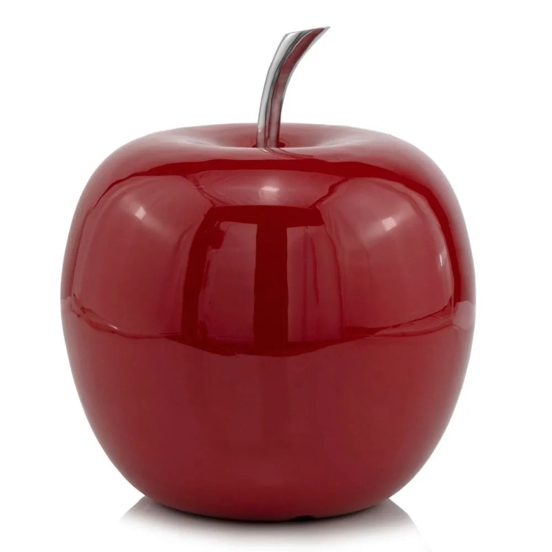 Homeroots 11" Red Aluminum Decorative Apple Tabletop Sculpture