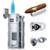 PROMISE Metal Lighter Triple Jet Flame Refillable Butane Lighters Windproof
