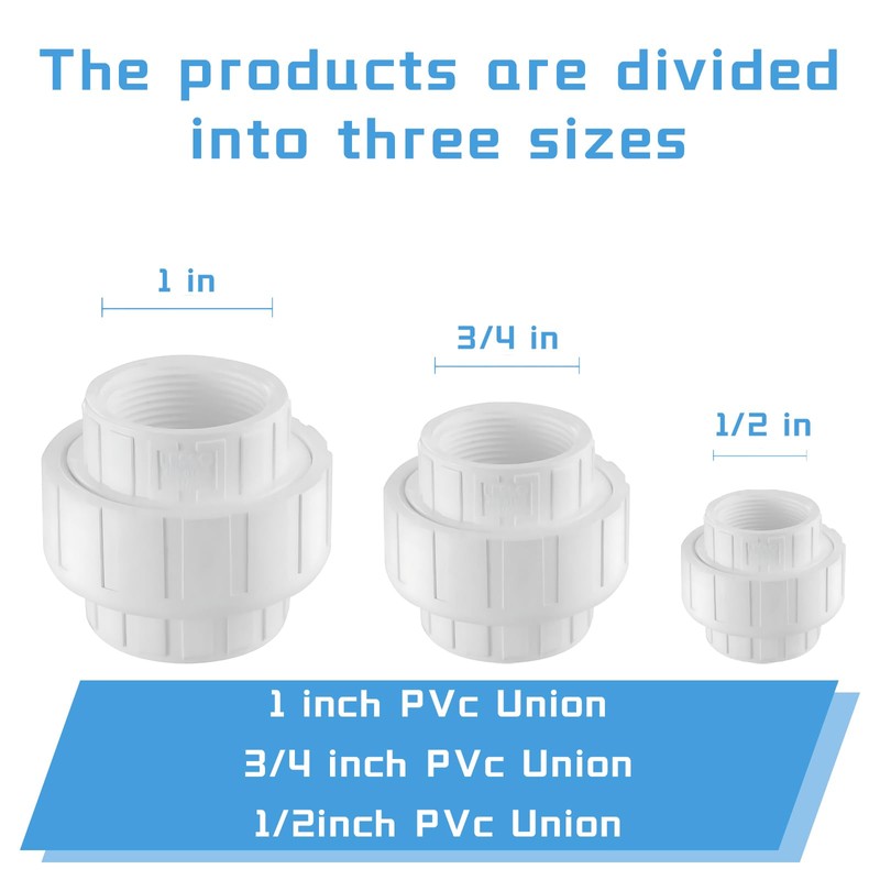JUUJCH 1/2 inch PVC Female Thread Union,Connectors Female Thread Coupling