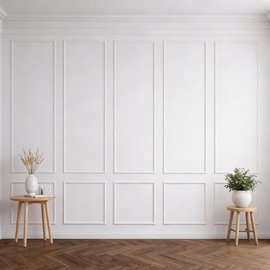 Pangda Peel and Stick Wall Molding Kit, 3D Premade Accent Molding Wainscoting Panel for Interior Wall Moulding Decor, Ready to Assemble Wainscoting Accent Panel