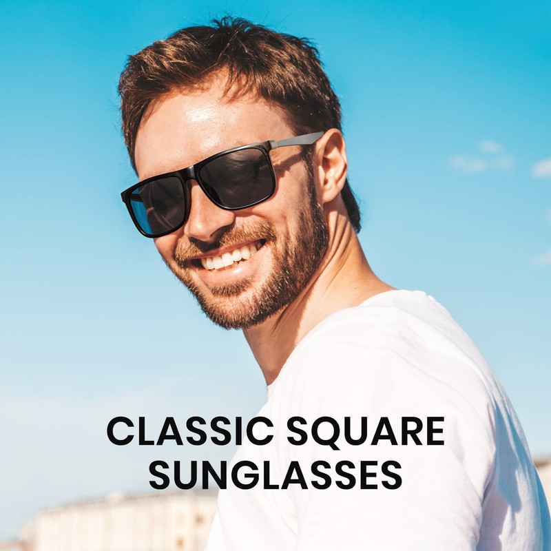 Cyxus Sunglasses Men Women Square Polarised Sunglasses UV400 Protection for