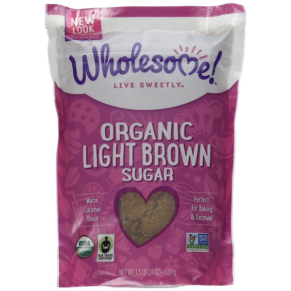 Wholesome Sweeteners Fair Trade Org Light Brown Sugar, 24 oz Pouches, 2 pk