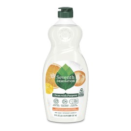 Seventh Generation Liquid Dish Soap, Clementine Zest & Lemongrass, Tough on Grease, 19 Fl Oz