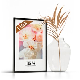 Whole® 2 x Picture Frames DIN A4 21 x 30 cm Black Metal Frame Pack of 2 Document Frame 21 x 29.7 cm Small Collage Metal Frame Aluminium Picture Frame A4 Photo Frame