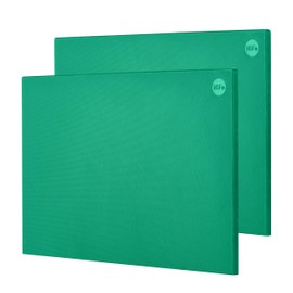 CURTA 2-Pack Green Cutting Boards for Kitchen, 18" x 12" x 0.5" Color Coded Plastic Chopping Board with Anti Slip Surface Dishwasher Safe