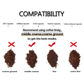 #N/A Reusable Stainless Steel Capsules, Refillable Pod Compatible Fit for ALDI Expressi K-fee Coffee Machines - 4Pcs Set