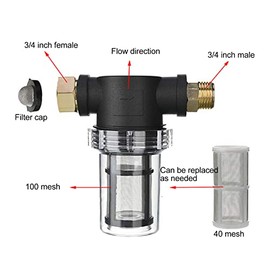 Hosi - El Filtro de Agua de Sedimentos para Toda la Casa Evita Bloquear El Filtro de Manguera de Jardín Reutilizable para El Hogar