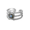 Labradorite Ring, Silver Tone Adjustable Ring for Gothic Jewelry