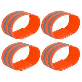 X AUTOHAUX 4pcs Reflective Bands for Arm Cycling Reflective Armbands Orange