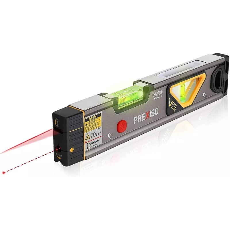 PREXISO 2-in-1 Laser Level Spirit Level 30Ft Leveling Line 100Ft