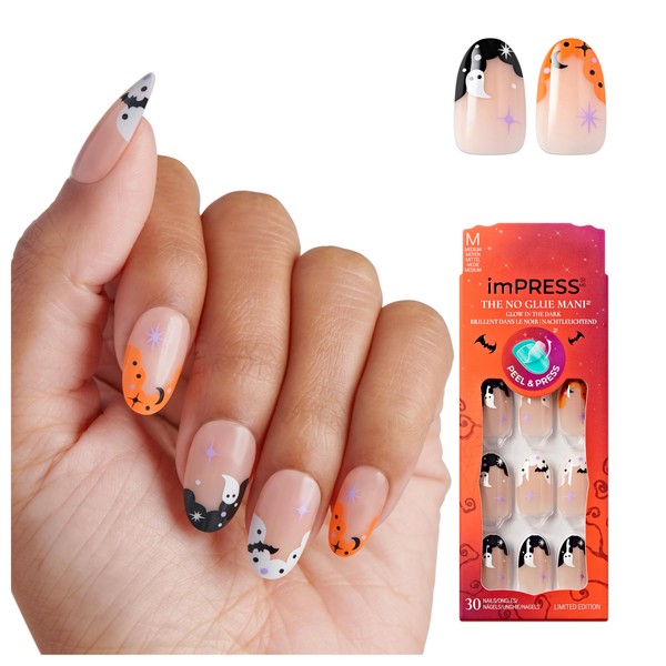 KISS imPRESS Halloween Press On Nails, ‘The Creeps’, Multicolored, Medium