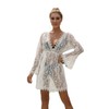 Genérico Pareo Blanco Salida De Playa Cover Up Vestido Encaje